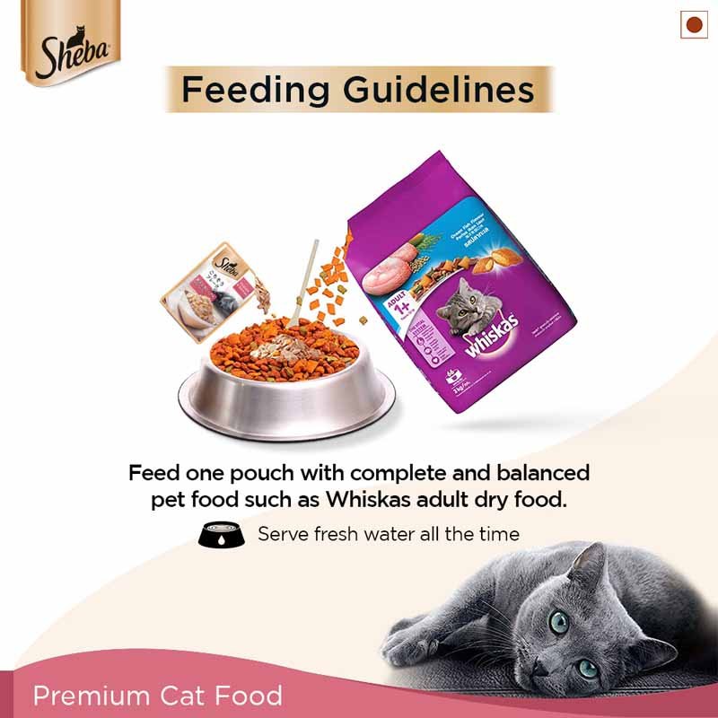 Sheba Rich Premium Adult (1+ Years) Wet Cat Food, Skipjack & Salmon Flavour
