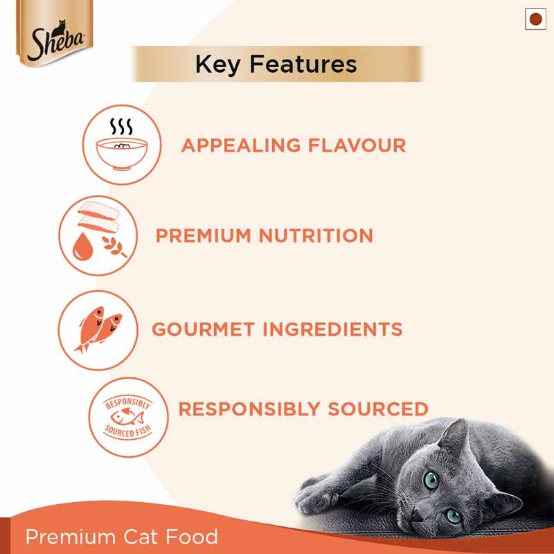 Sheba Rich Premium Adult (1+ Years) Wet Cat Food, Fish with Dry Bonito Flavour
