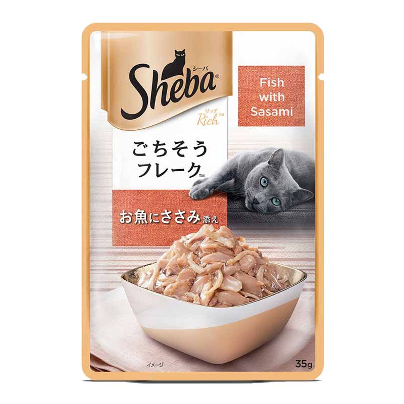 Sheba Rich Premium Adult (1+ Years) Wet Cat Food, Fish with Dry Bonito Flavour