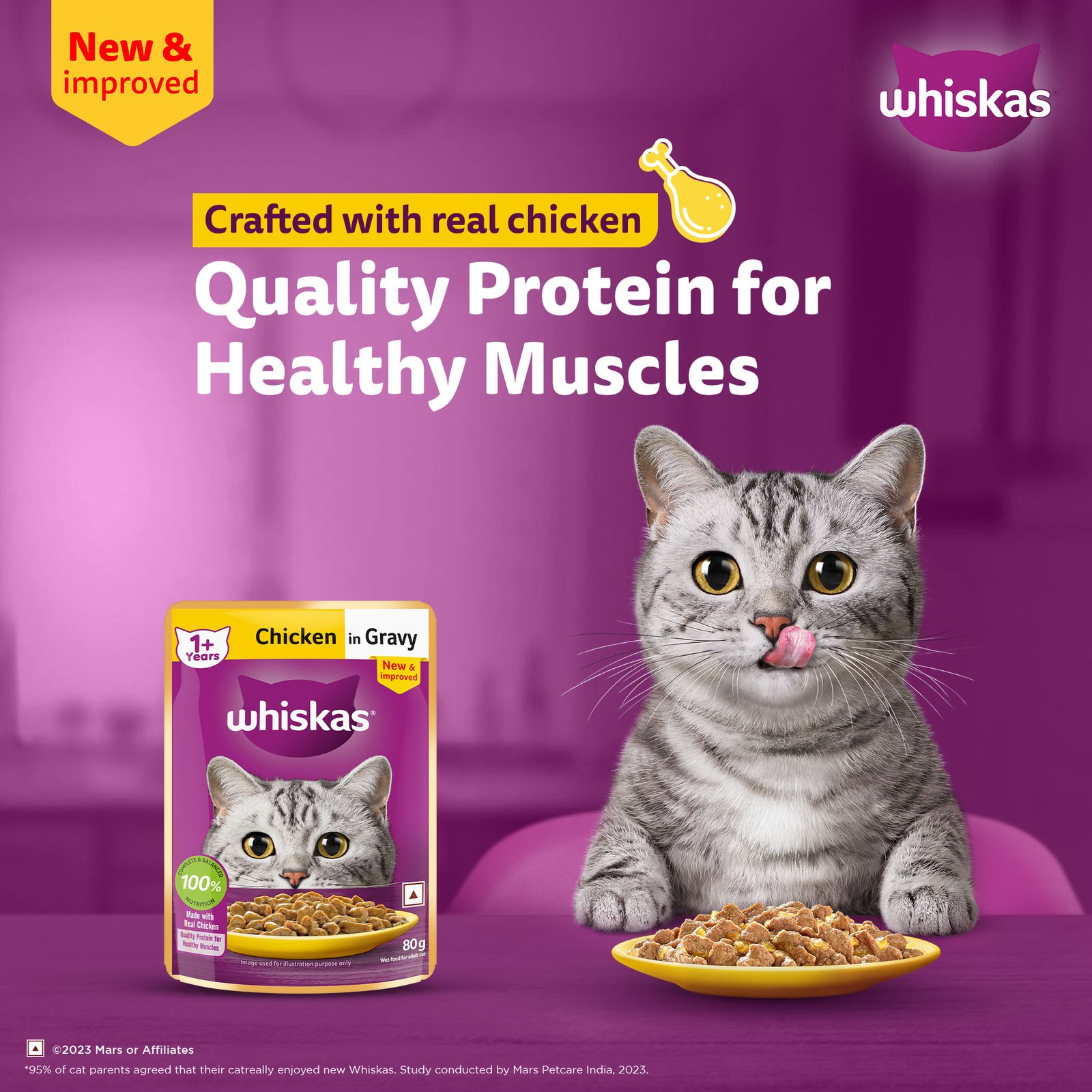 Whiskas Adult (1+ year) Wet Cat Food, Ocean Fish Flavor, 