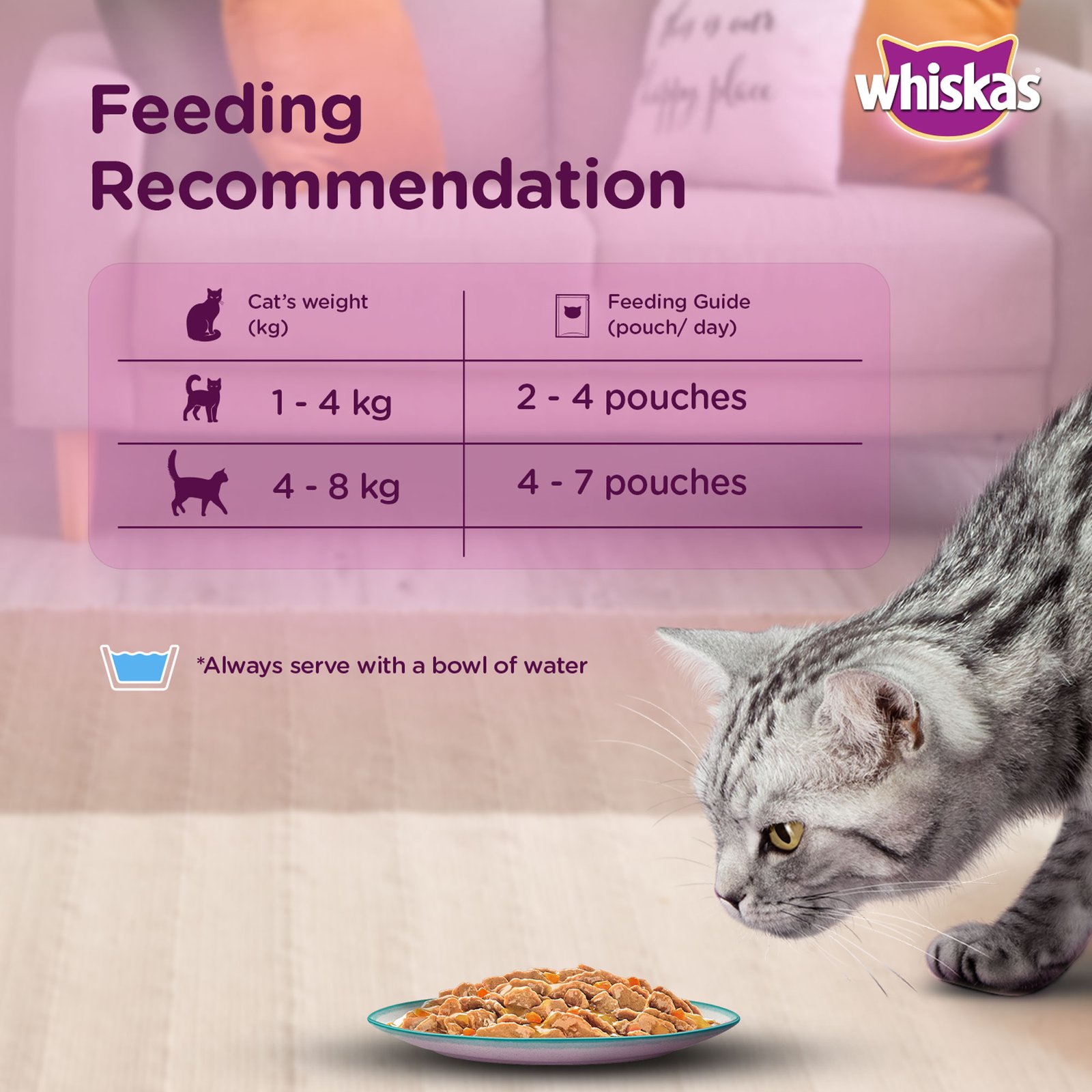 Whiskas Tasty Mix Adult (1+ year) Wet Cat Food, Seafood