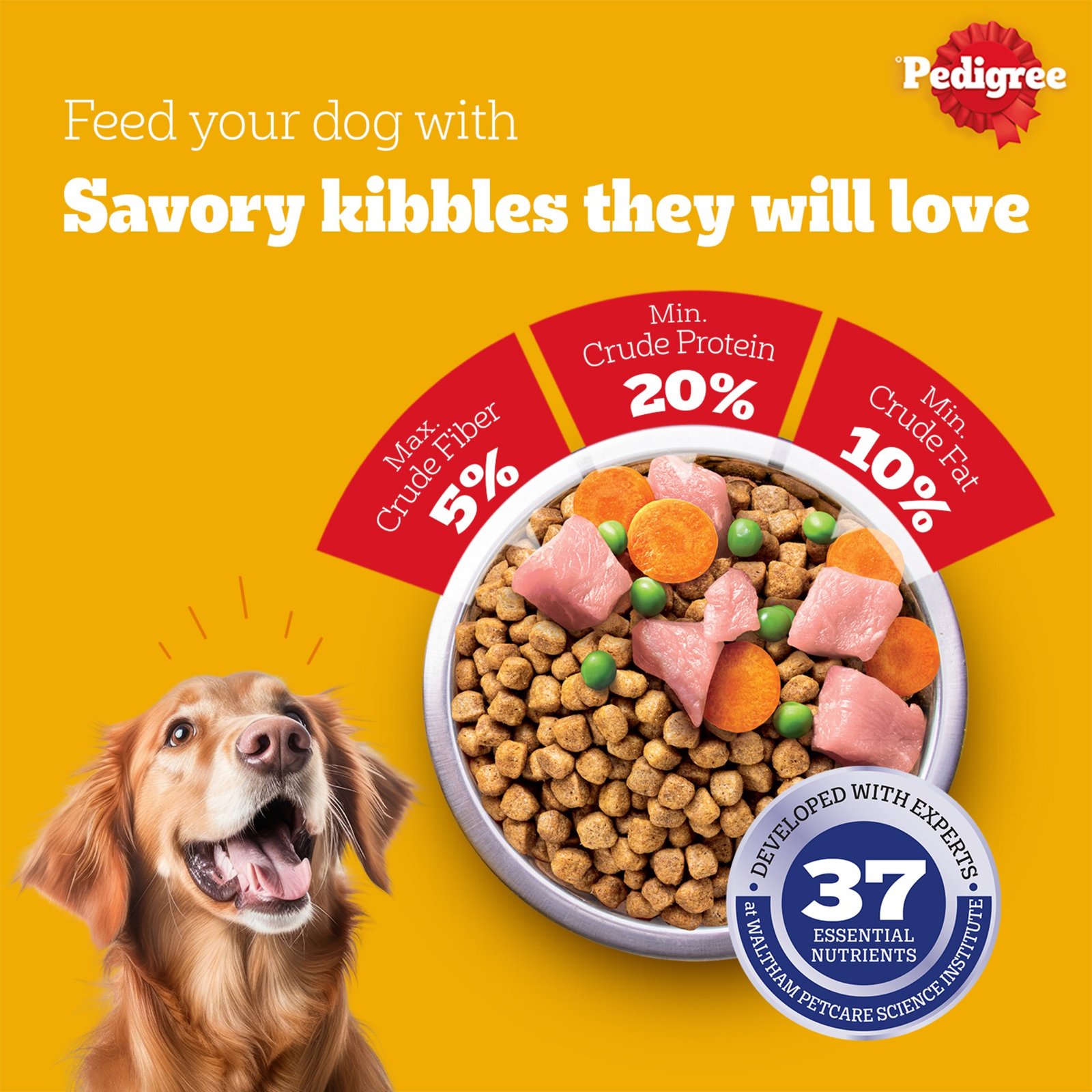 Pedigree Adult Dry Dog Food, Chicken & Vegetables, 2.8 kg
