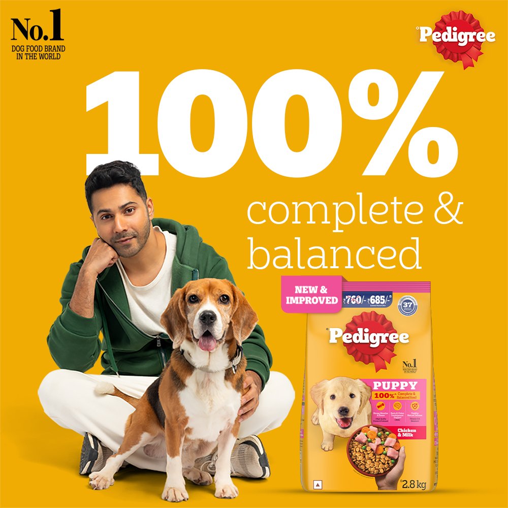 Pedigree Puppy Dry Dog Food, Chicken & Milk, 2.8 kg