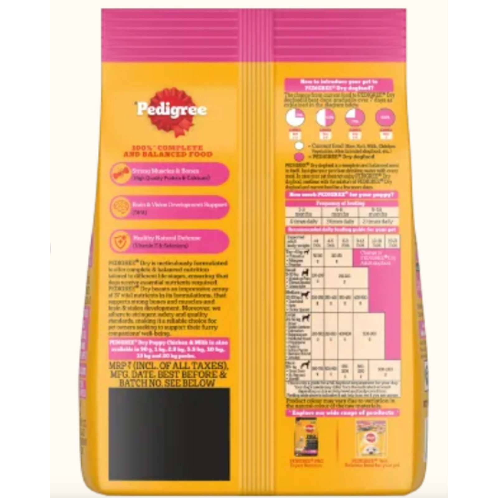 Pedigree Puppy Dry Dog Food, Chicken & Milk, 2.8 kg