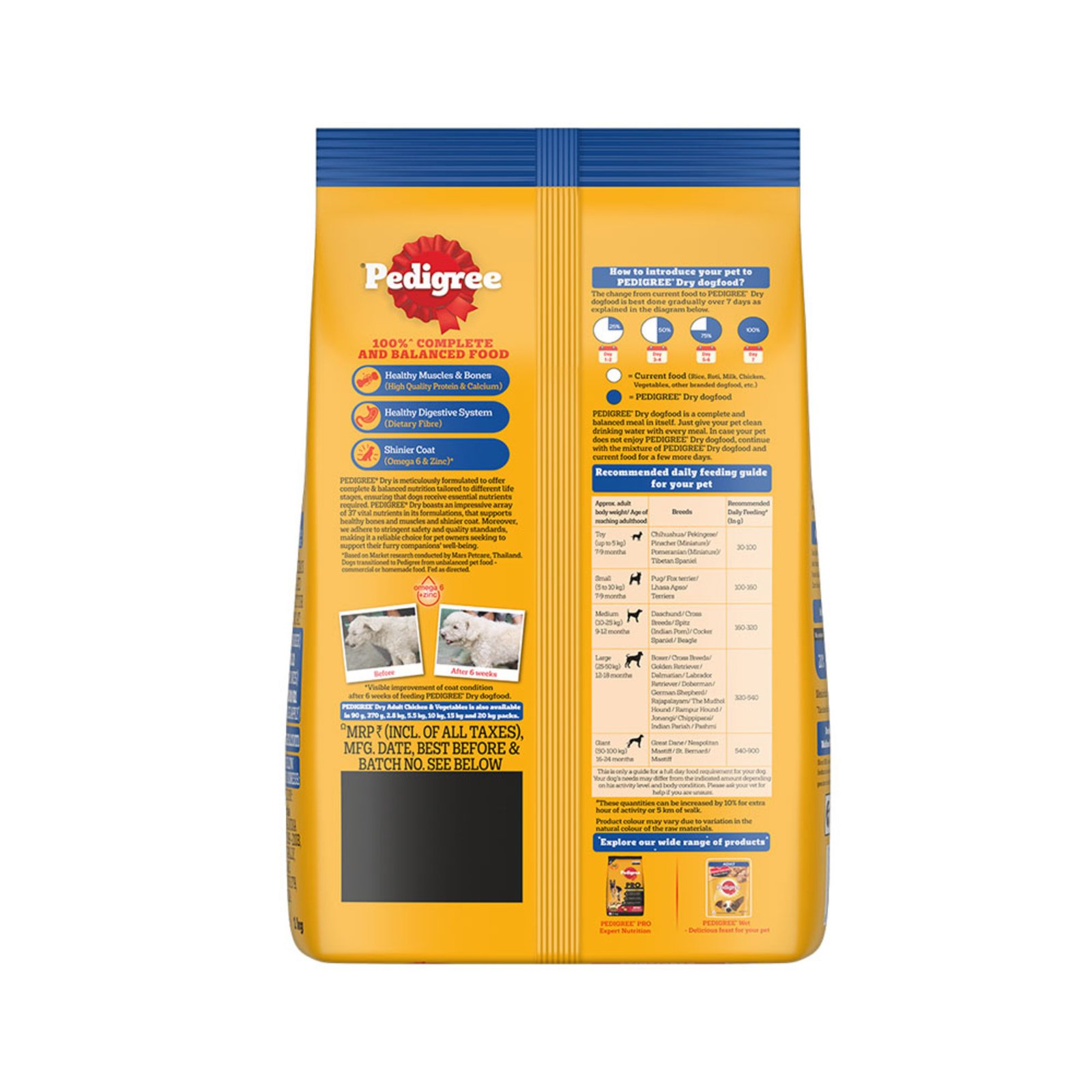 Pedigree Adult Dry Dog Food, Chicken & Vegetables, 1 kg