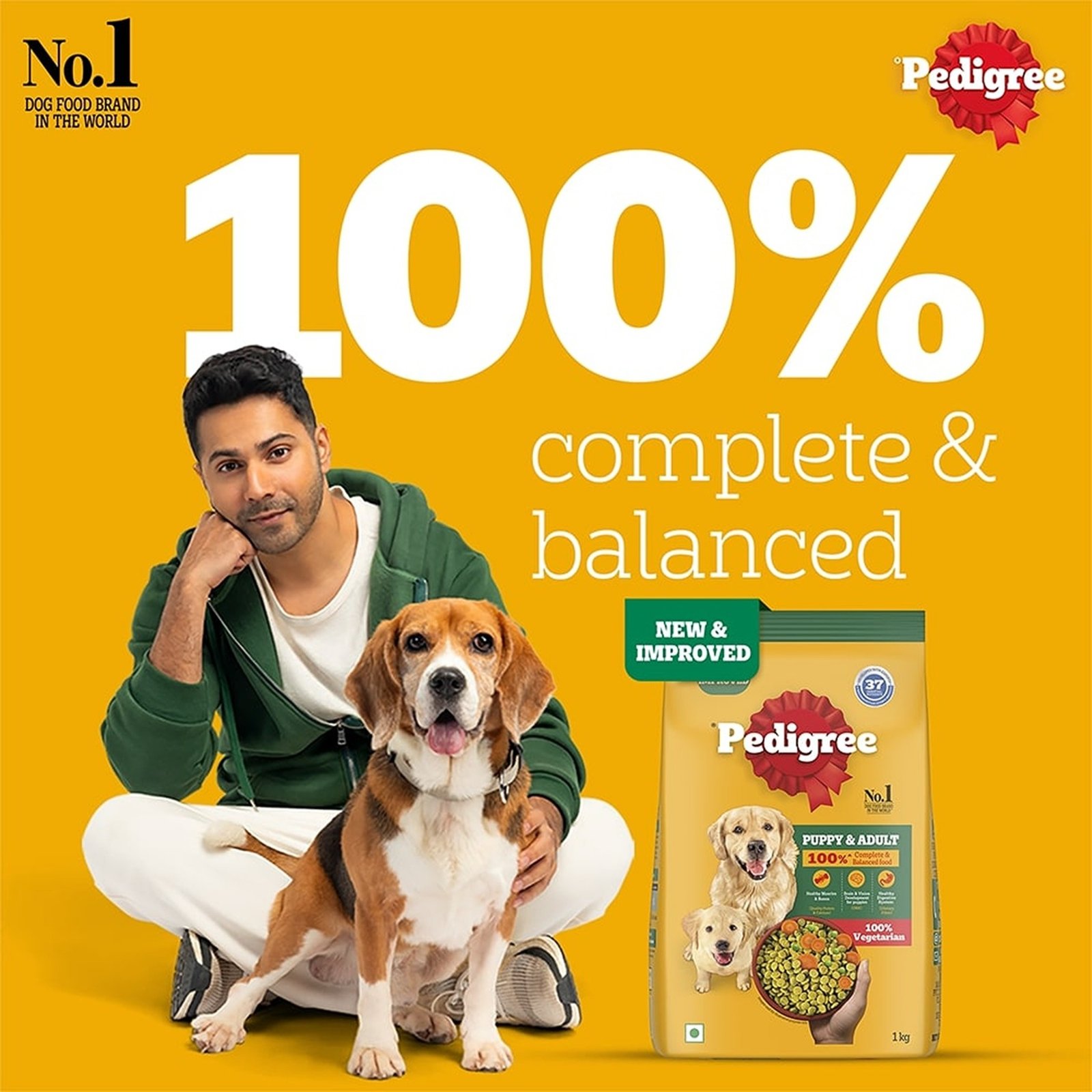 Pedigree Adult & Puppy Dry Dog Food, 100% Vegetarian, 2.8 kg