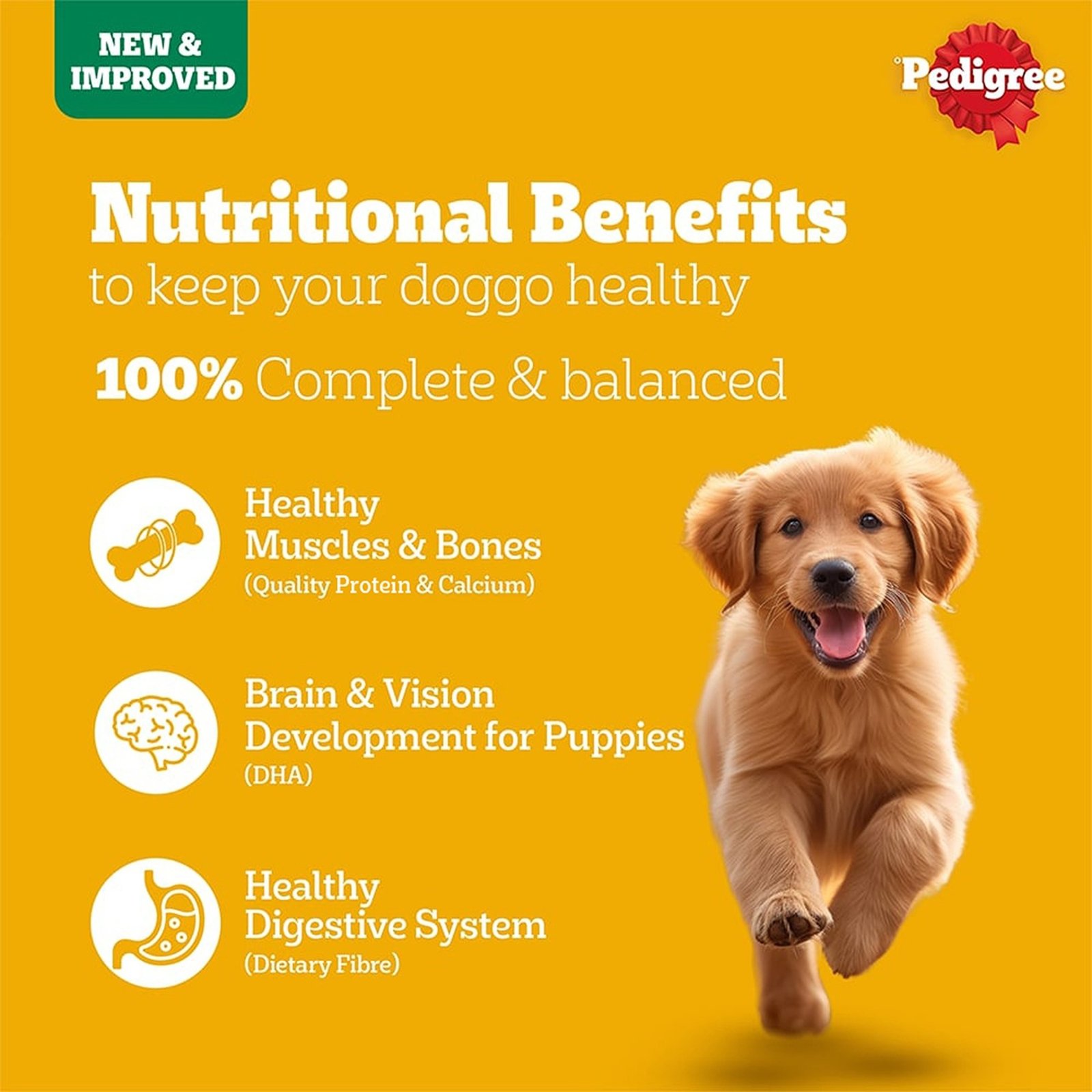 Pedigree Adult & Puppy Dry Dog Food, 100% Vegetarian, 2.8 kg