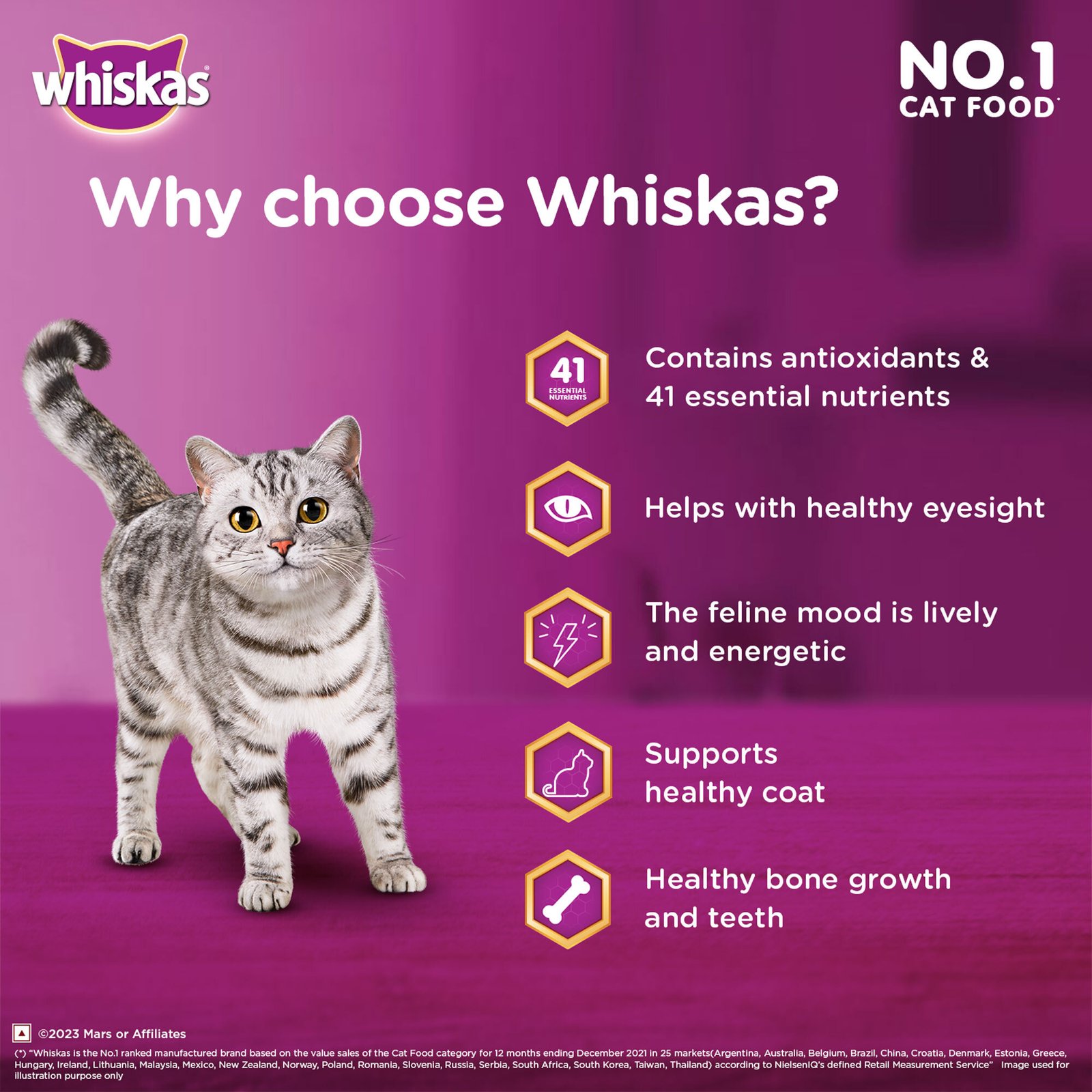 Whiskas Adult (+1 year) Dry Cat Food Food, Ocean Fish Flavour