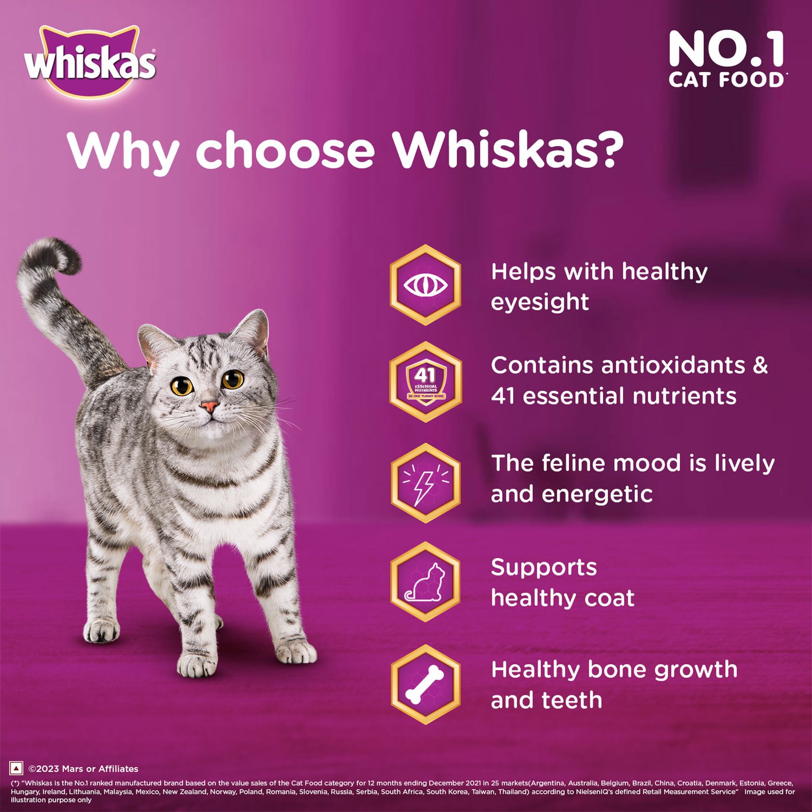Whiskas Adult (+1 year) Dry Cat Food Food, Tuna Flavour