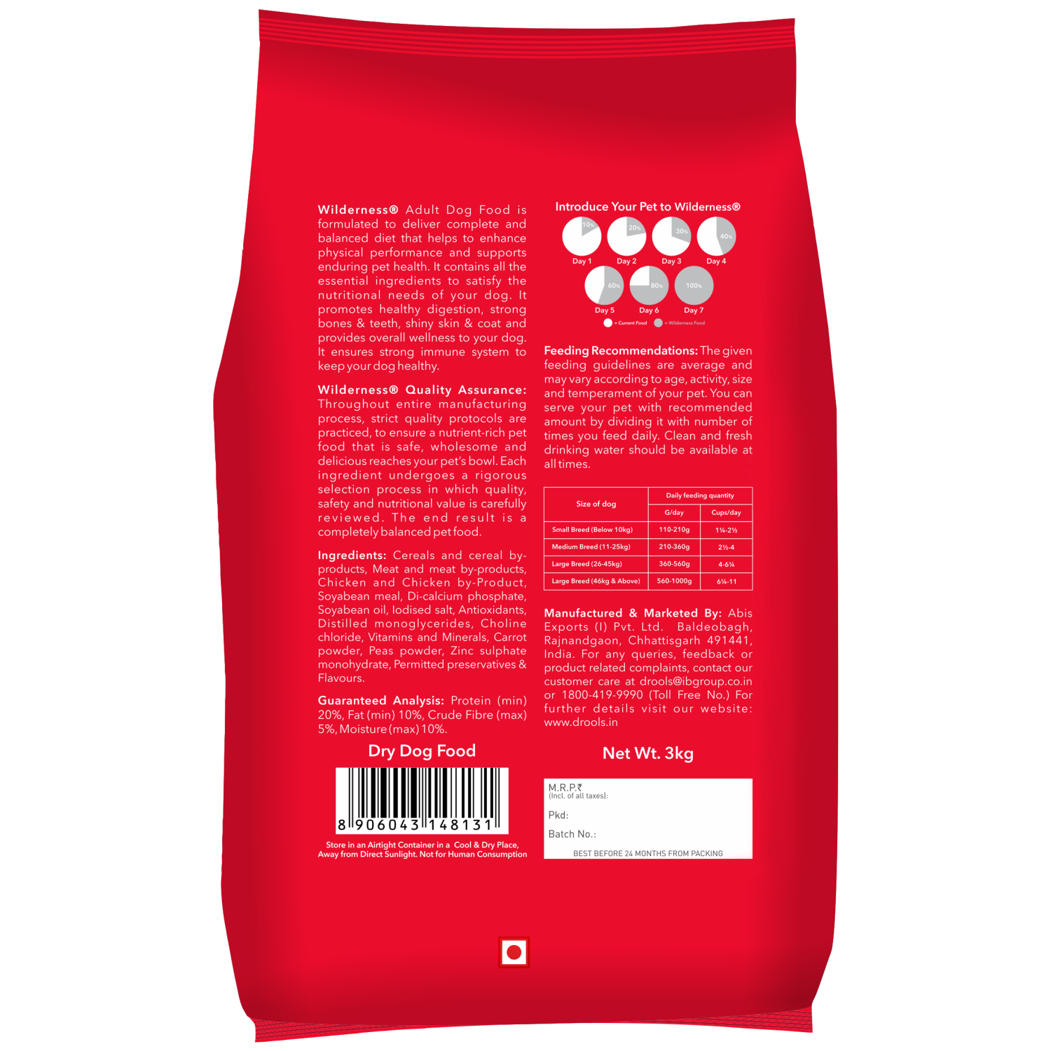 Wilderness Meat and Vegetables Adult Dog Food ( Buy 1 Get 1 Free)