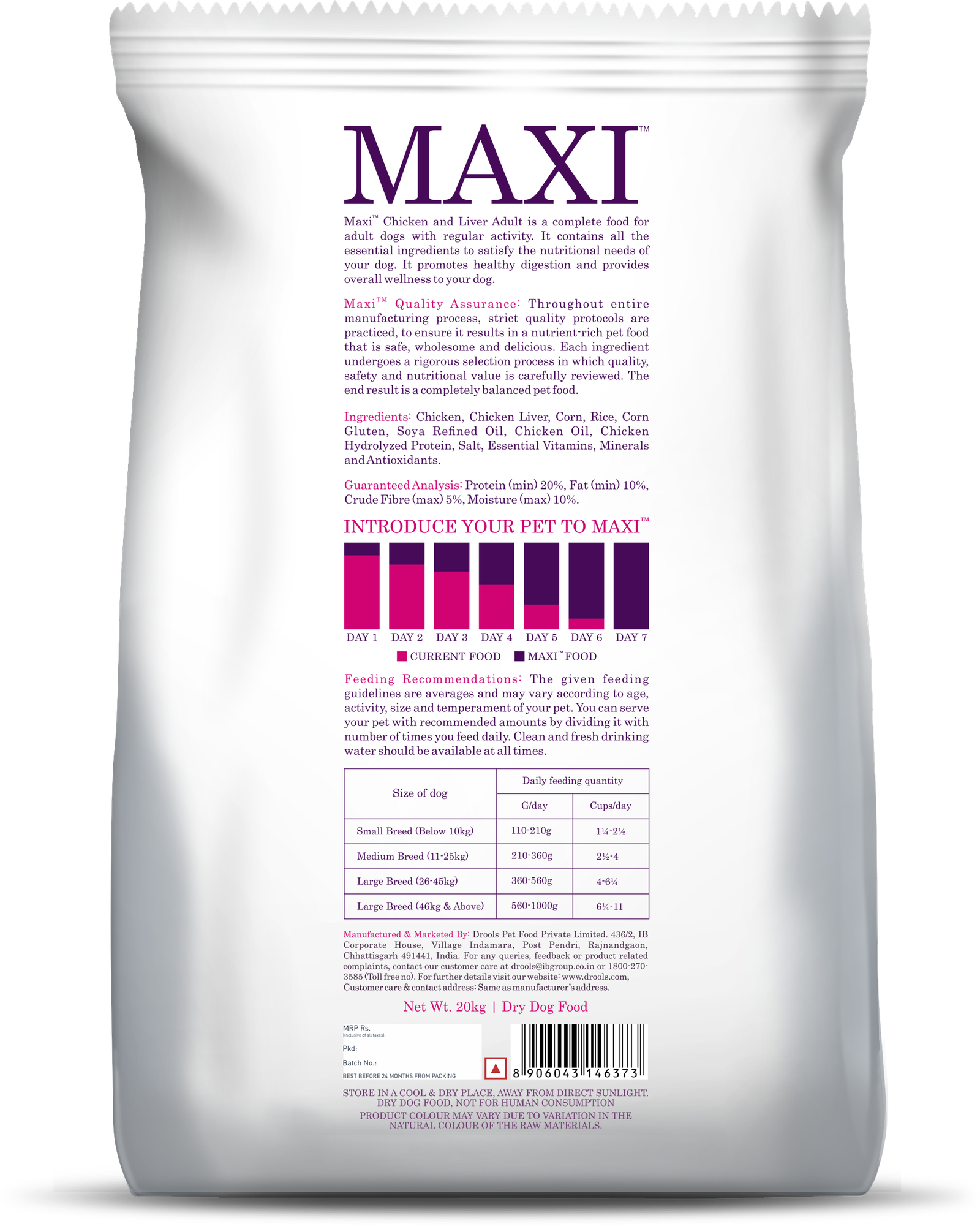 Maxi Adult Dog Food, Chicken and Liver