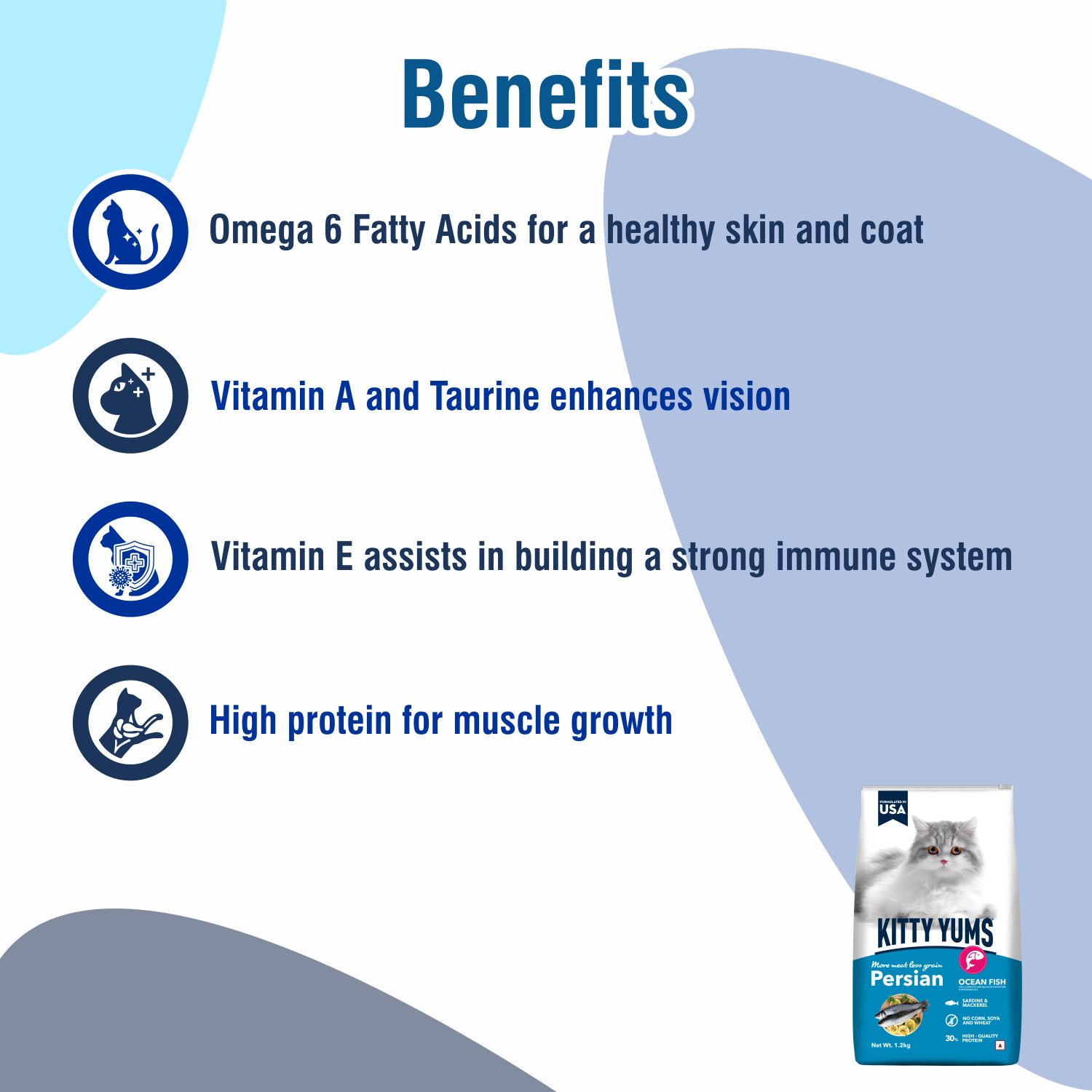 Kitty Yums Dry Persian Cat Food, Ocean Fish