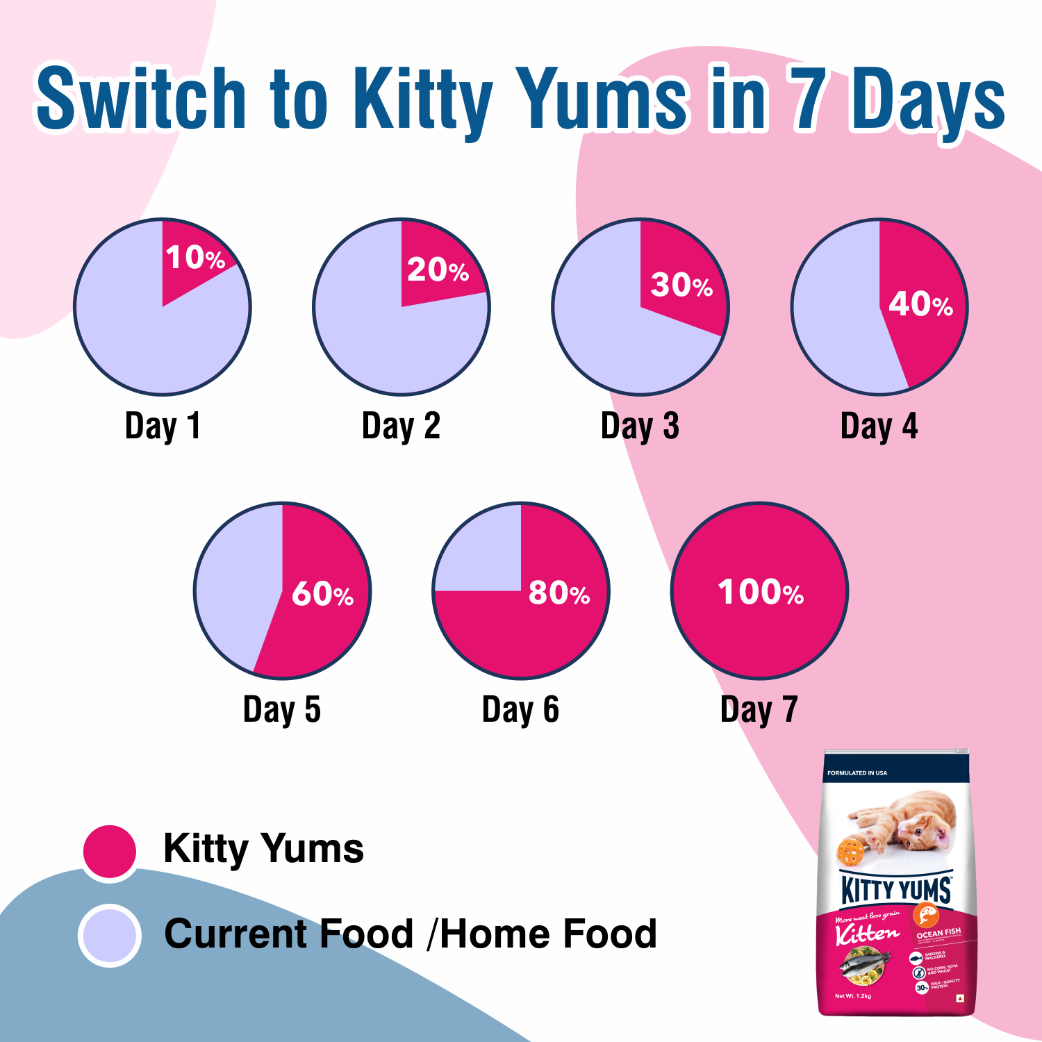Kitty Yums Kitten (1-12 Months) Dry Cat Food, Ocean Fish