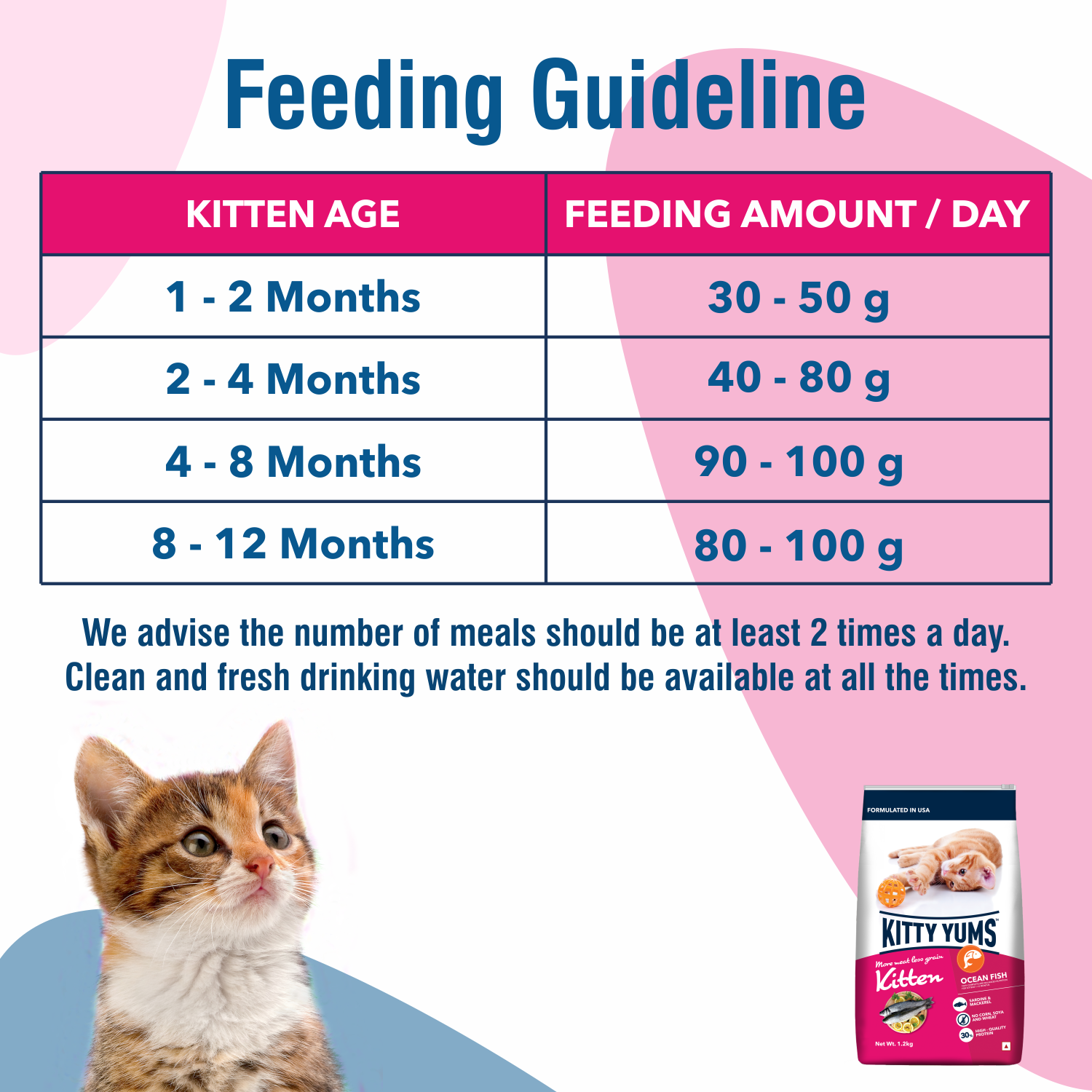 Kitty Yums Kitten (1-12 Months) Dry Cat Food, Ocean Fish