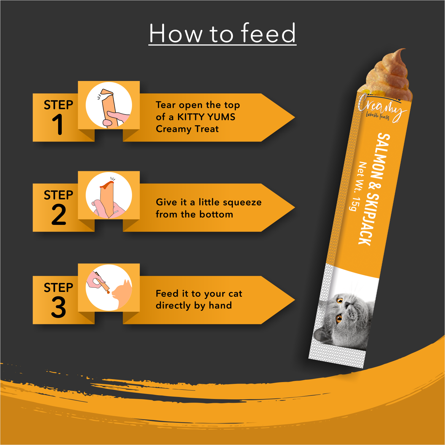 Kitty Yums Creamy Salmon & Skipjack Lickable 