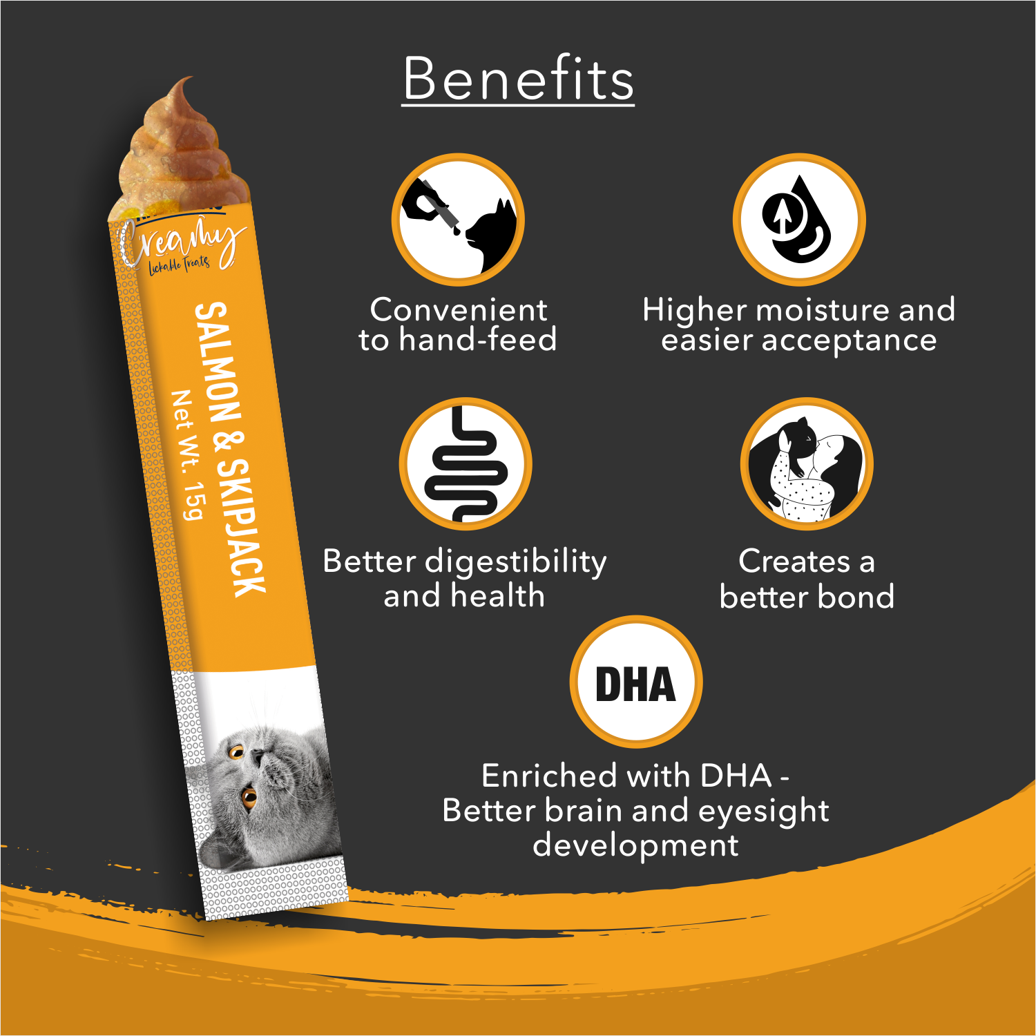 Kitty Yums Creamy Salmon & Skipjack Lickable 