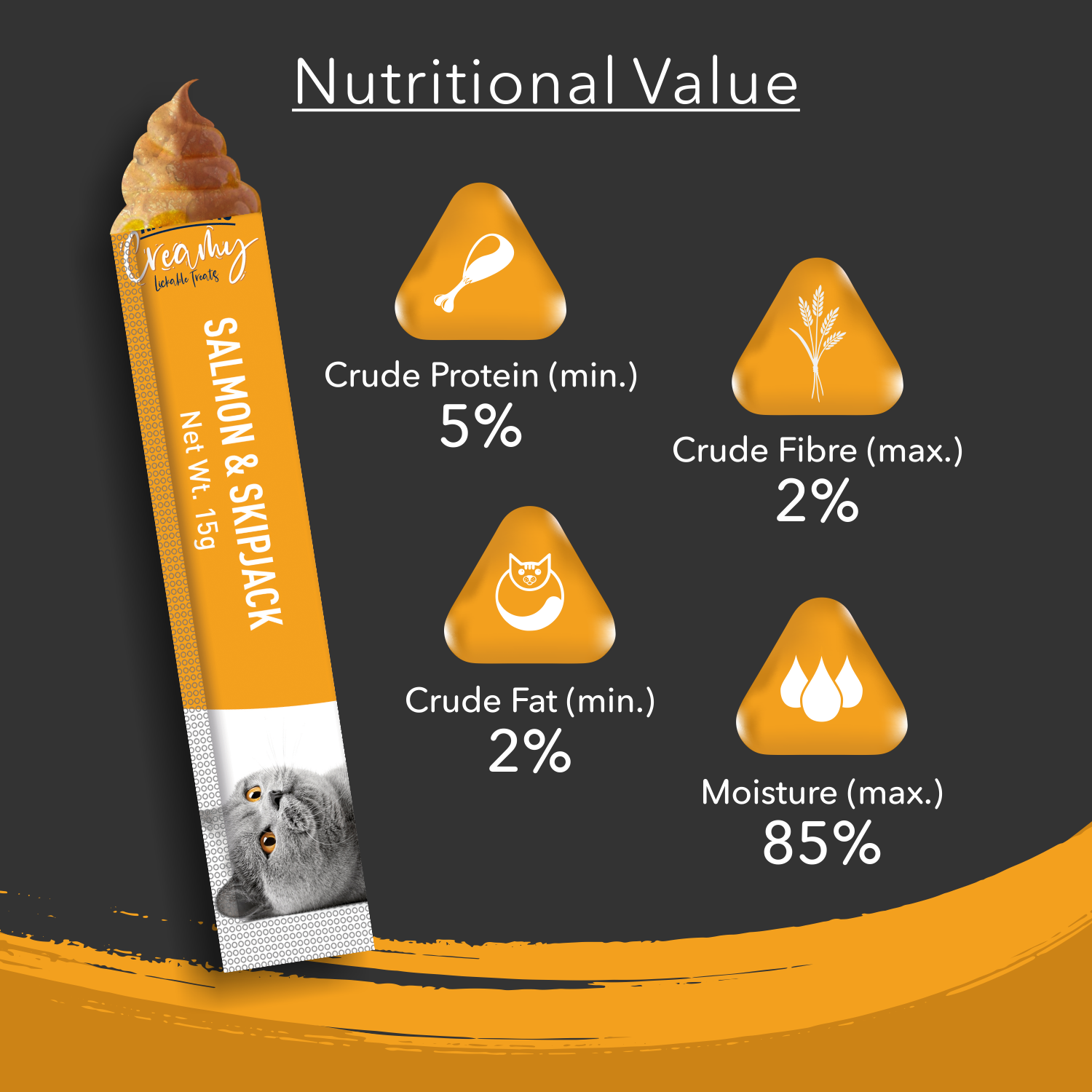 Kitty Yums Creamy Lickable Cat Treats,Salmon & Skipjack