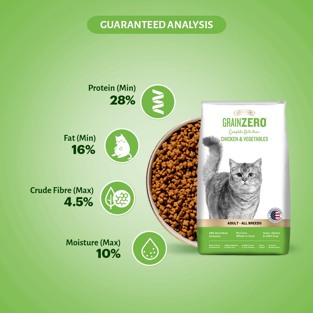 Grain Zero Chicken and Veg, Adult Dry Cat Food 1.2 kg + Free Cat Creamy Treat 75g