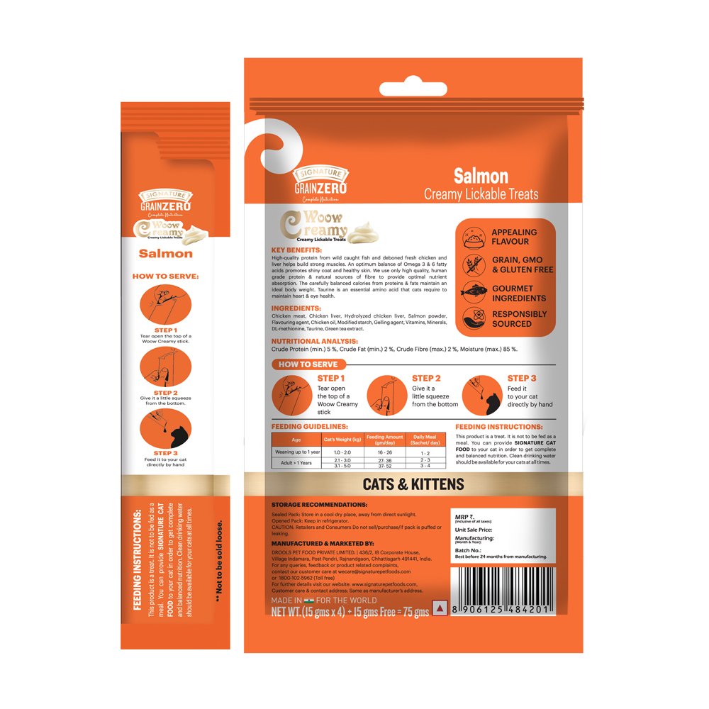 Grain Zero Creamy Lickable Cat treat Salmon