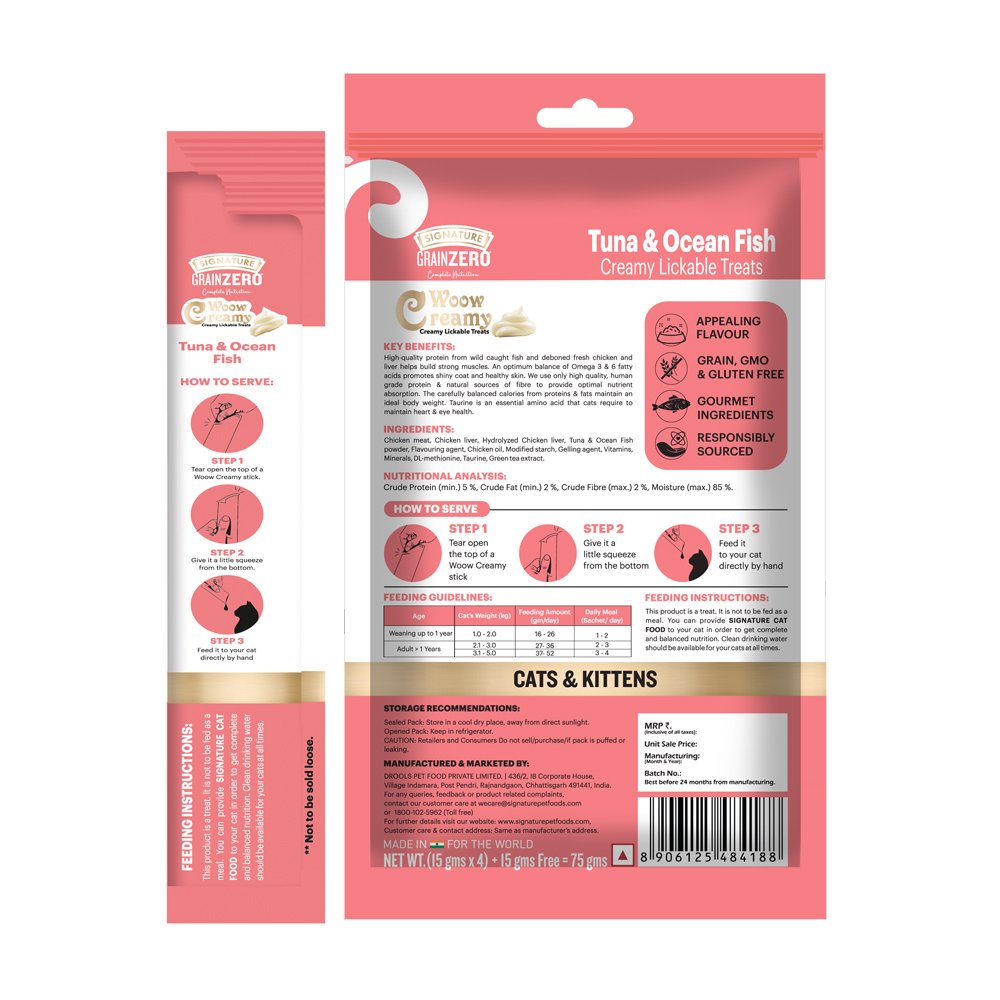 Grain Zero Creamy Lickable Cat treat Tuna & Ocean Fish