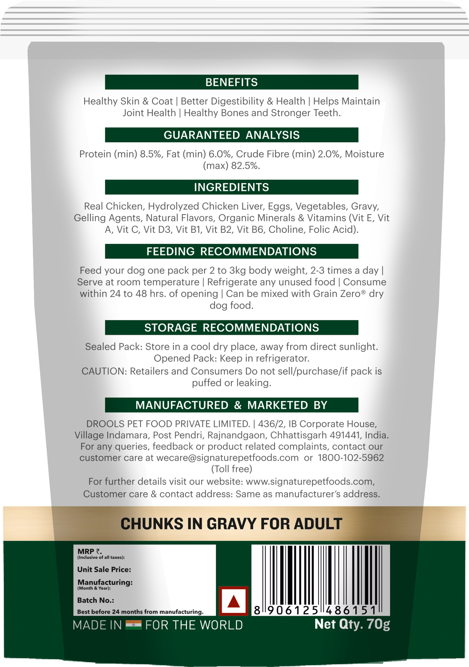Grain Zero Real Chicken Gravy for Adult Wet Dog Food