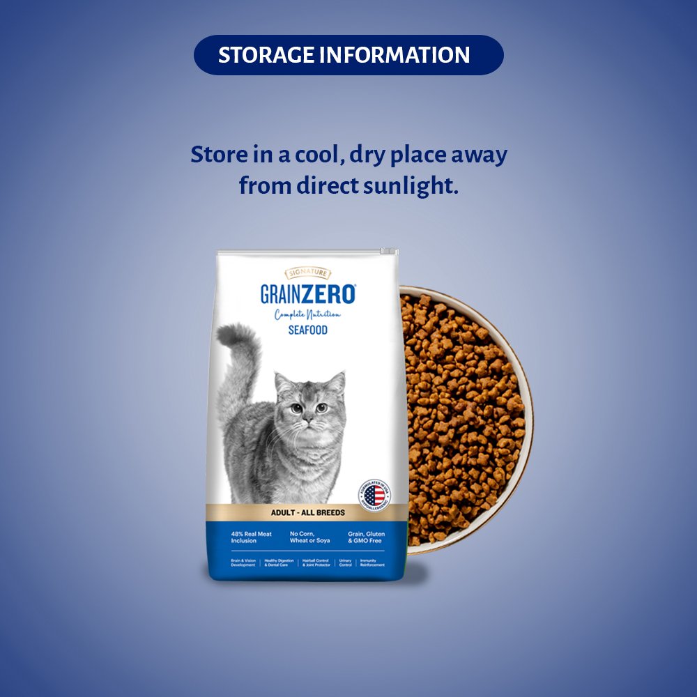 Grain Zero Sea food, Adult Dry Cat Food 1.2 Kg + Free Cat Creamy Treat 75g