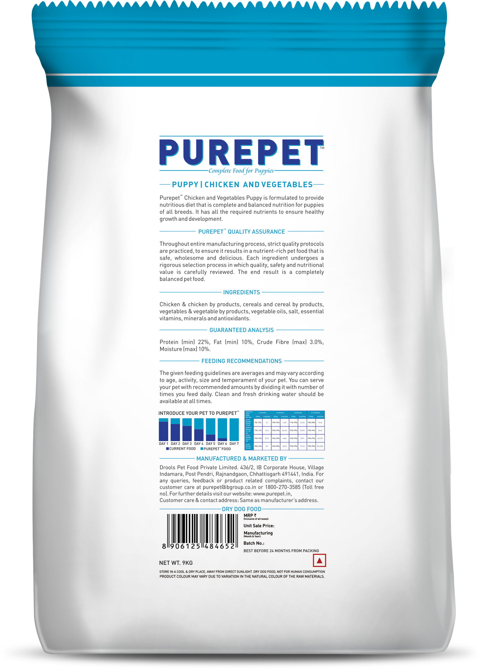 Purepet Chicken & Veg Puppy Dog Food
