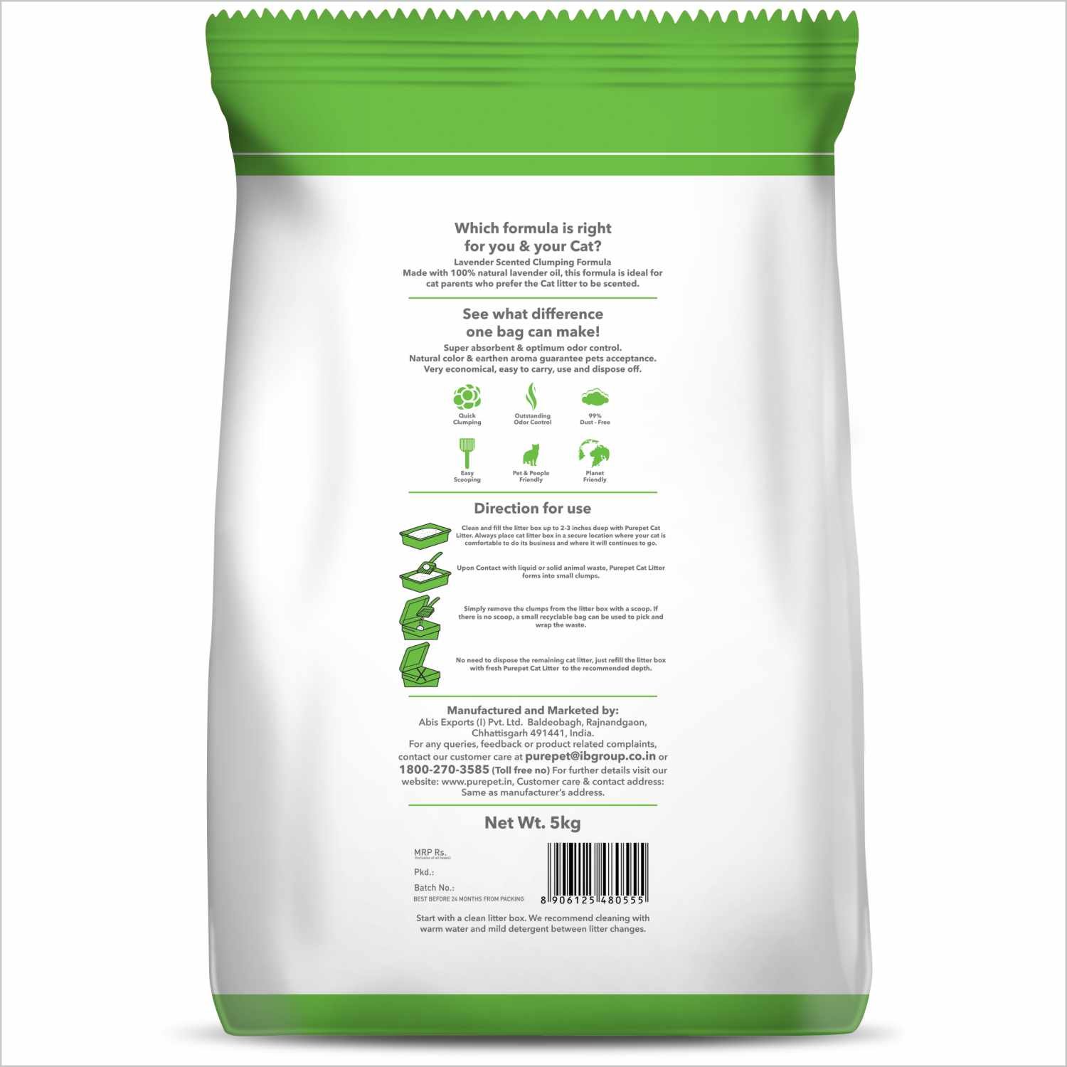 Purepet Clumping Lavender Fragrance Cat Litter (for Multiple Cats)