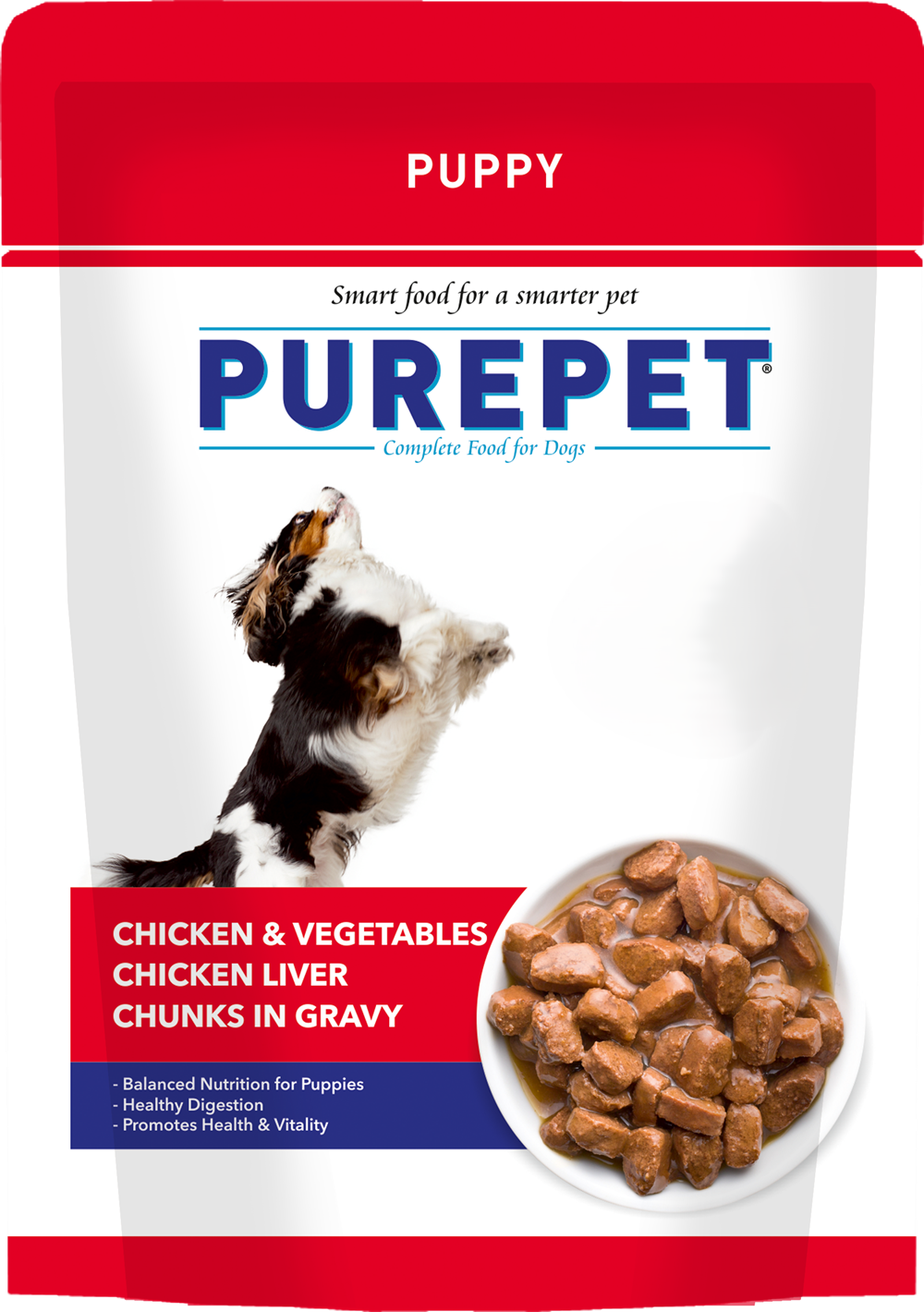 Purepet Wet Dog Food Puppy Chicken and Vegetable Chunks in Gravy