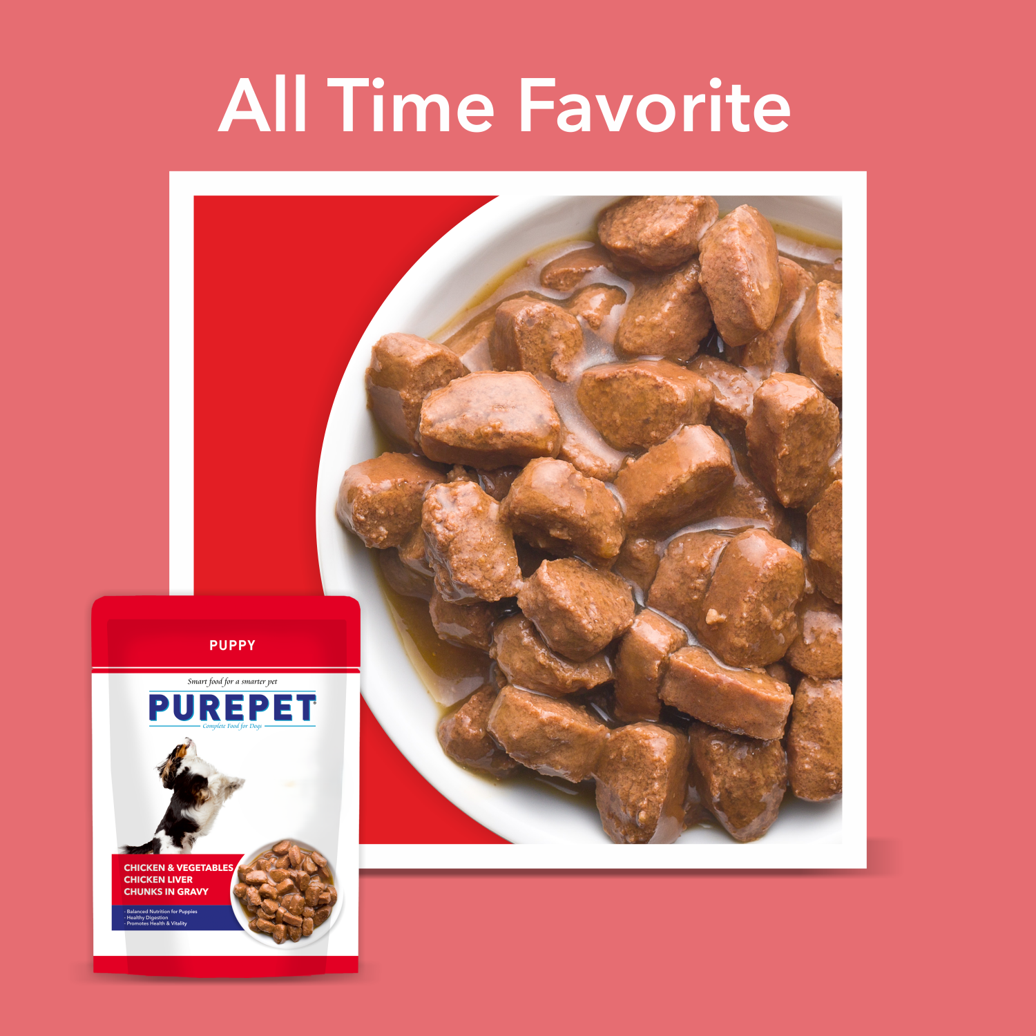 Purepet Wet Dog Food Puppy Chicken and Vegetable Chunks in Gravy