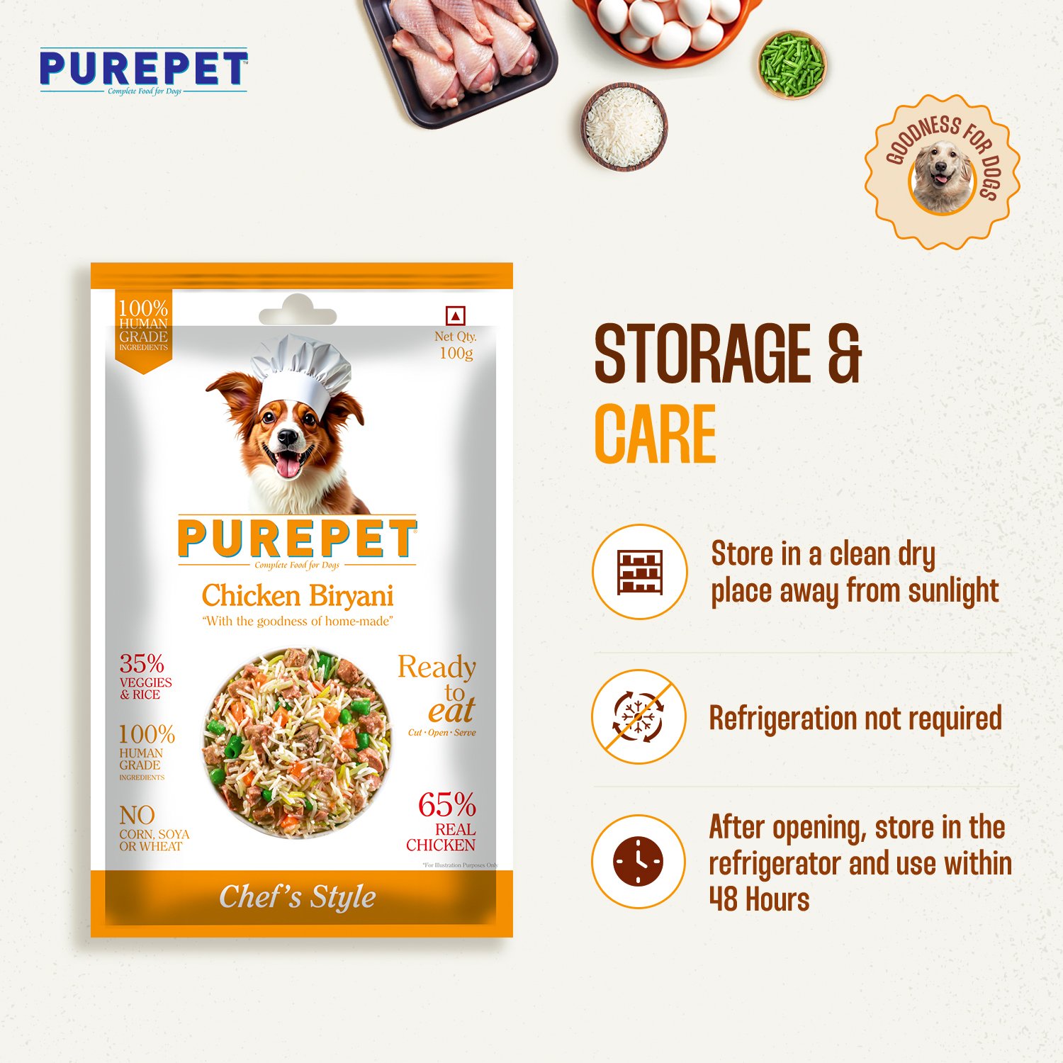 PurePet Chicken Biryani Fresh Dog Food
