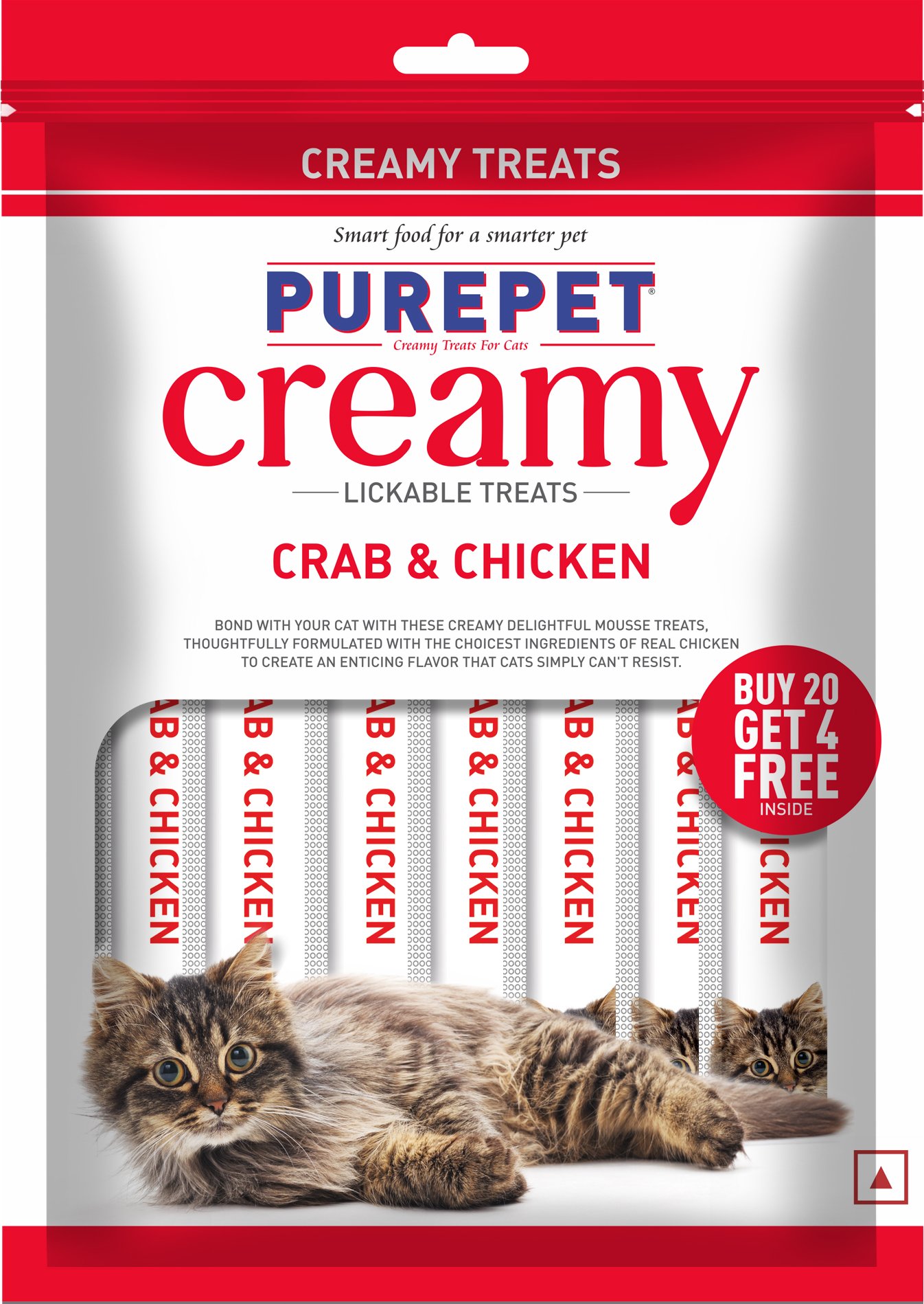 Purepet Creamy Lickable Cat Treats,Crab & Chicken