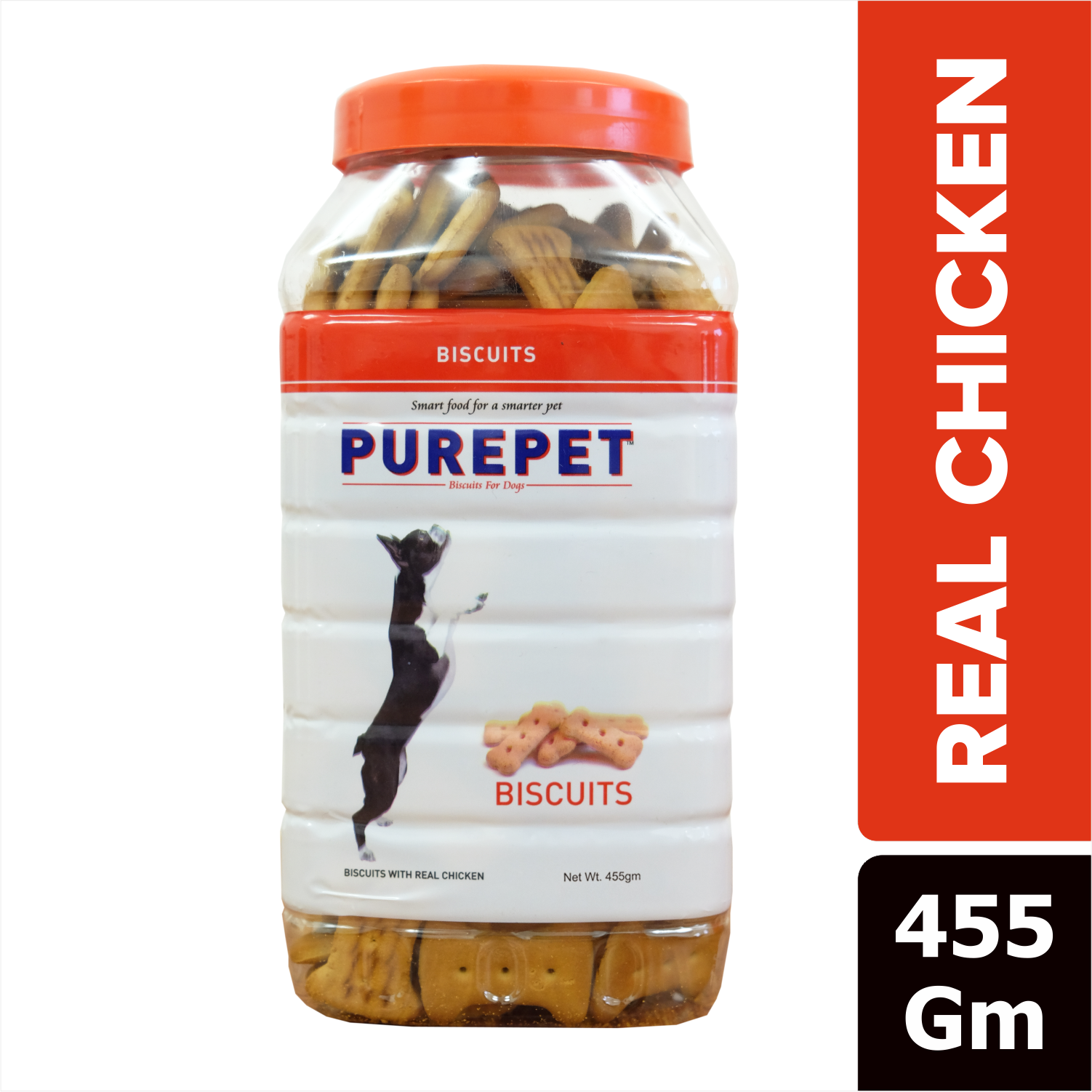Purepet Chicken Flavour, Real Chicken Biscuit,Dog Treats- Jar