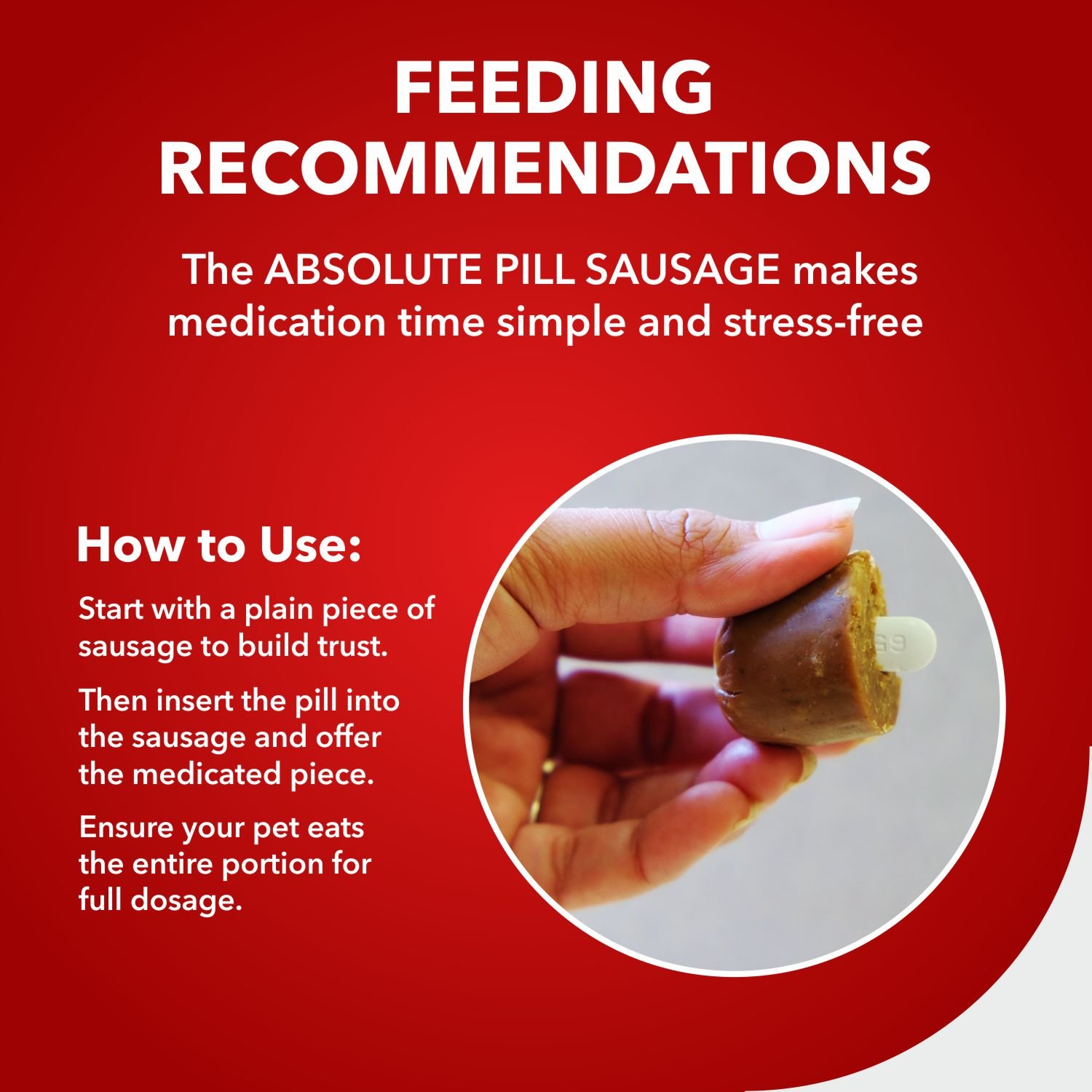 Dog Pill Sausage Treats Real Chicken for Adult & Puppy