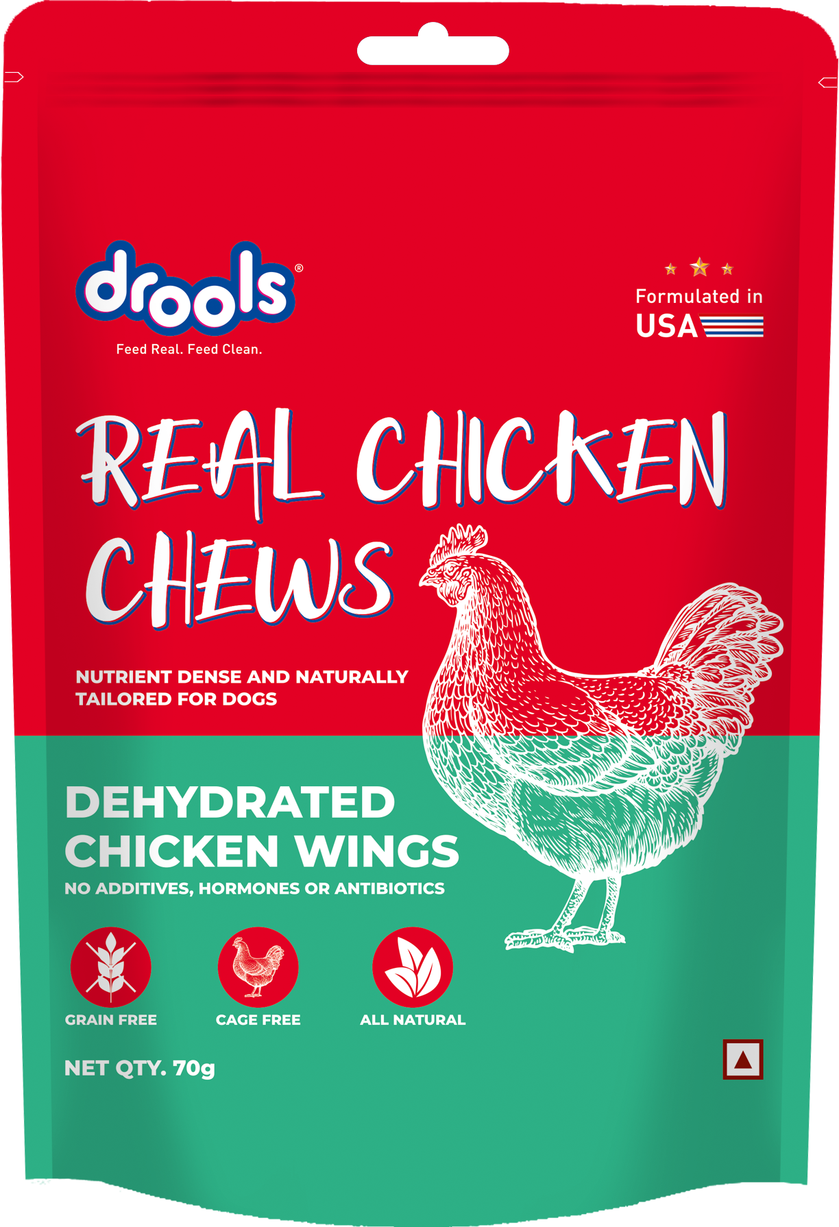 Drools Dog Treats, Dehydrated Real Chicken Chews Wings