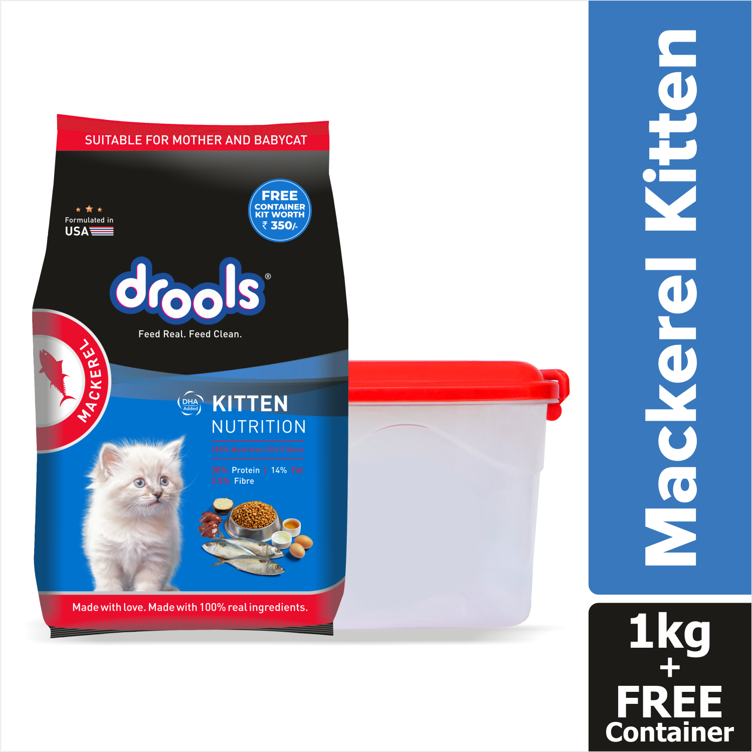 Drools Kitten Dry Cat Food, Mackerl