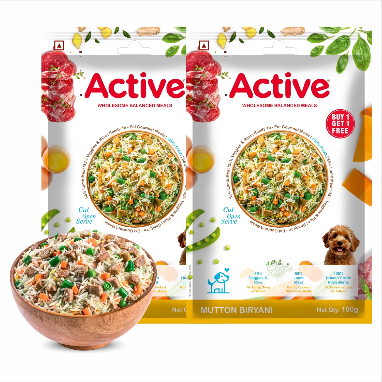 Active Mutton Biryani Fresh Dog Food