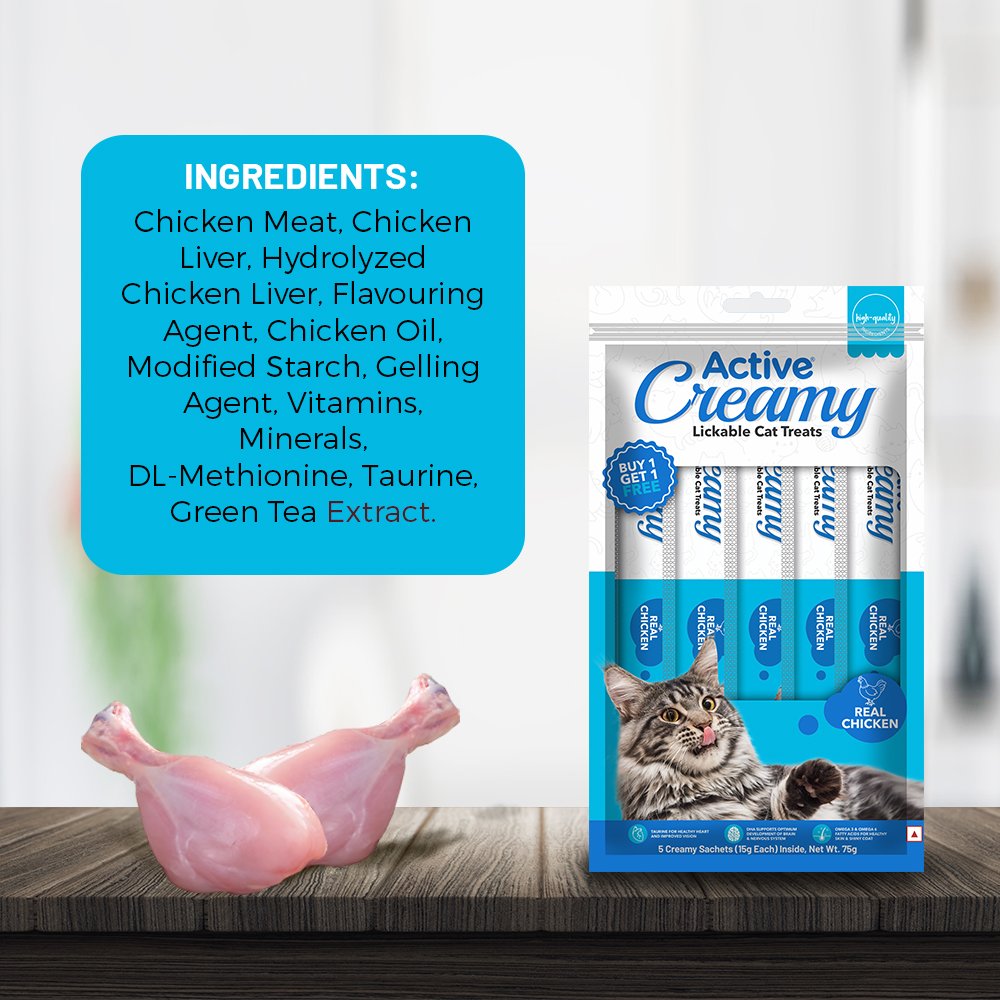 Active Creamy Likable Cat Treat, Real Chicken Flavour