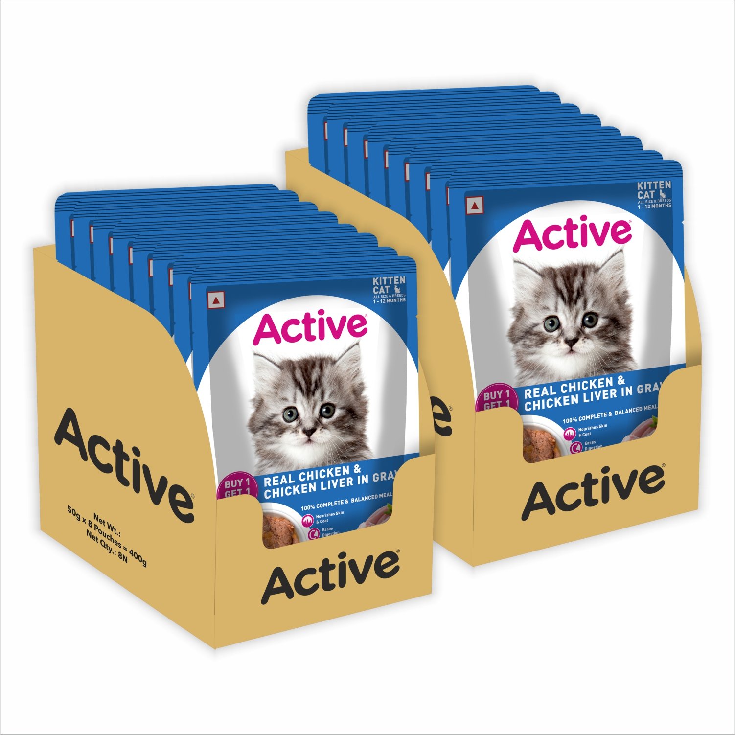 Active Kitten Wet Food, Real Chicken in Gravy